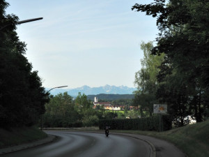 View of the Alps in Kaufbeuren